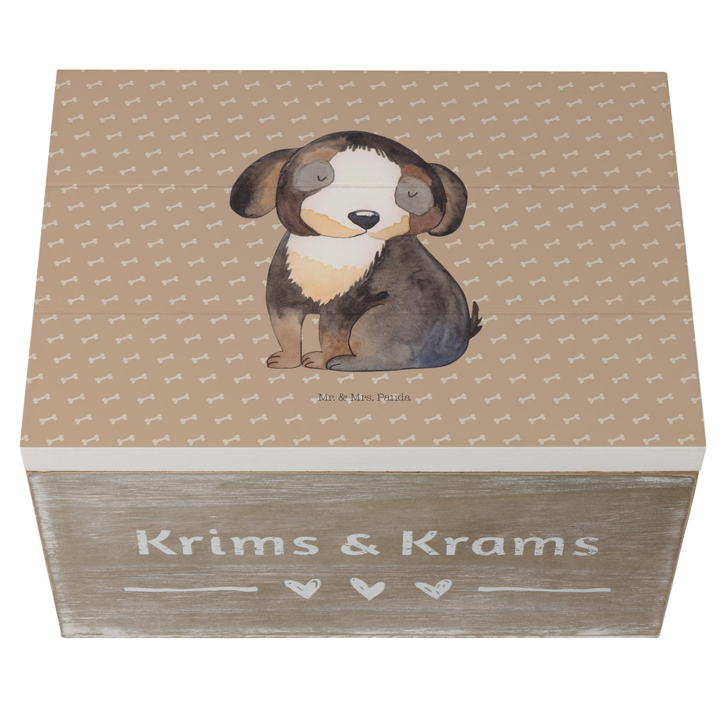 Holzkiste Hund entspannt Holzkiste, Kiste, Schatzkiste, Truhe, Schatulle, XXL, Erinnerungsbox, Erinnerungskiste, Dekokiste, Aufbewahrungsbox, Hund, Hundemotiv, Haustier, Hunderasse, Tierliebhaber, Hundebesitzer, Sprüche, schwarzer Hund, Hundeliebe, Liebe, Hundeglück