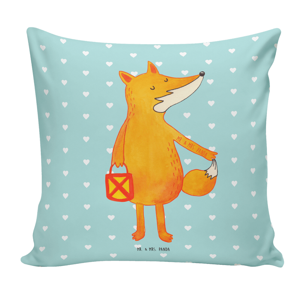 40x40 Kissen Fuchs Laterne Kissenhülle, Kopfkissen, Sofakissen, Dekokissen, Motivkissen, Fuchs, Füchse, Spruch trösten, Liebeskummer Spruch, Laterne, Sankt Martin, Laternenumzug, Aufmuntern, Cäsar Otto Hugo Flaischlen