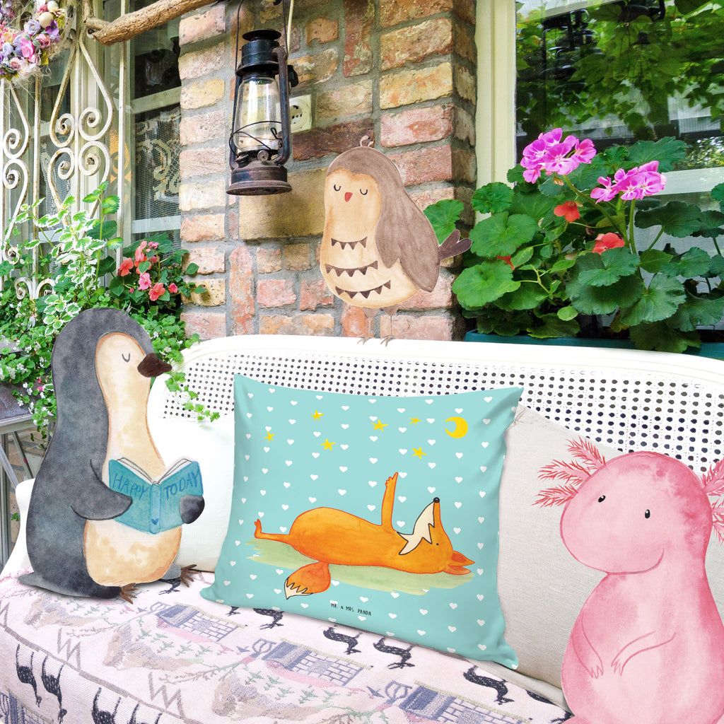 40x40 Kissen Fuchs Sterne Kissenhülle, Kopfkissen, Sofakissen, Dekokissen, Motivkissen, Fuchs, Füchse, tröstende Worte, Spruch positiv, Spruch schön, Romantik, Always Look on the Bright Side of Life