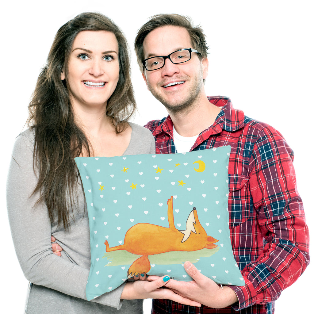 40x40 Kissen Fuchs Sterne Kissenhülle, Kopfkissen, Sofakissen, Dekokissen, Motivkissen, Fuchs, Füchse, tröstende Worte, Spruch positiv, Spruch schön, Romantik, Always Look on the Bright Side of Life
