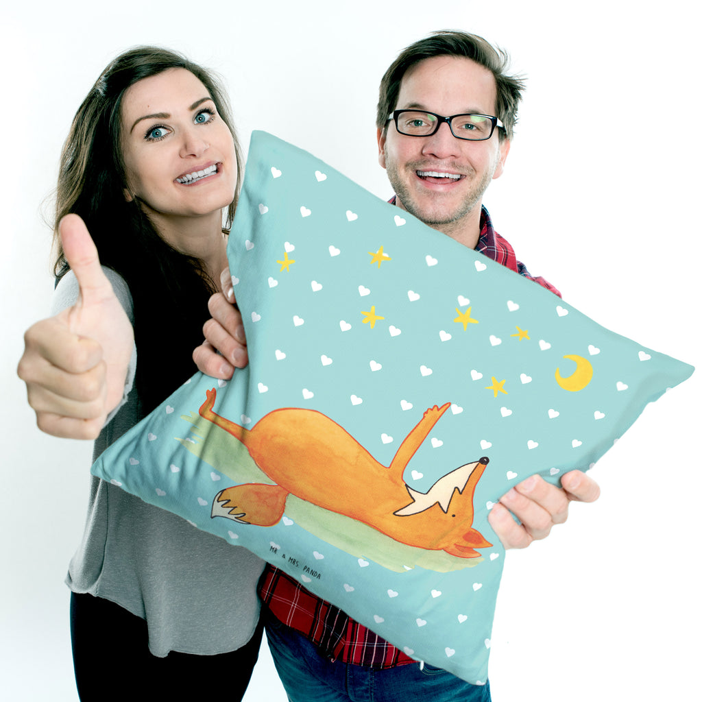 40x40 Kissen Fuchs Sterne Kissenhülle, Kopfkissen, Sofakissen, Dekokissen, Motivkissen, Fuchs, Füchse, tröstende Worte, Spruch positiv, Spruch schön, Romantik, Always Look on the Bright Side of Life