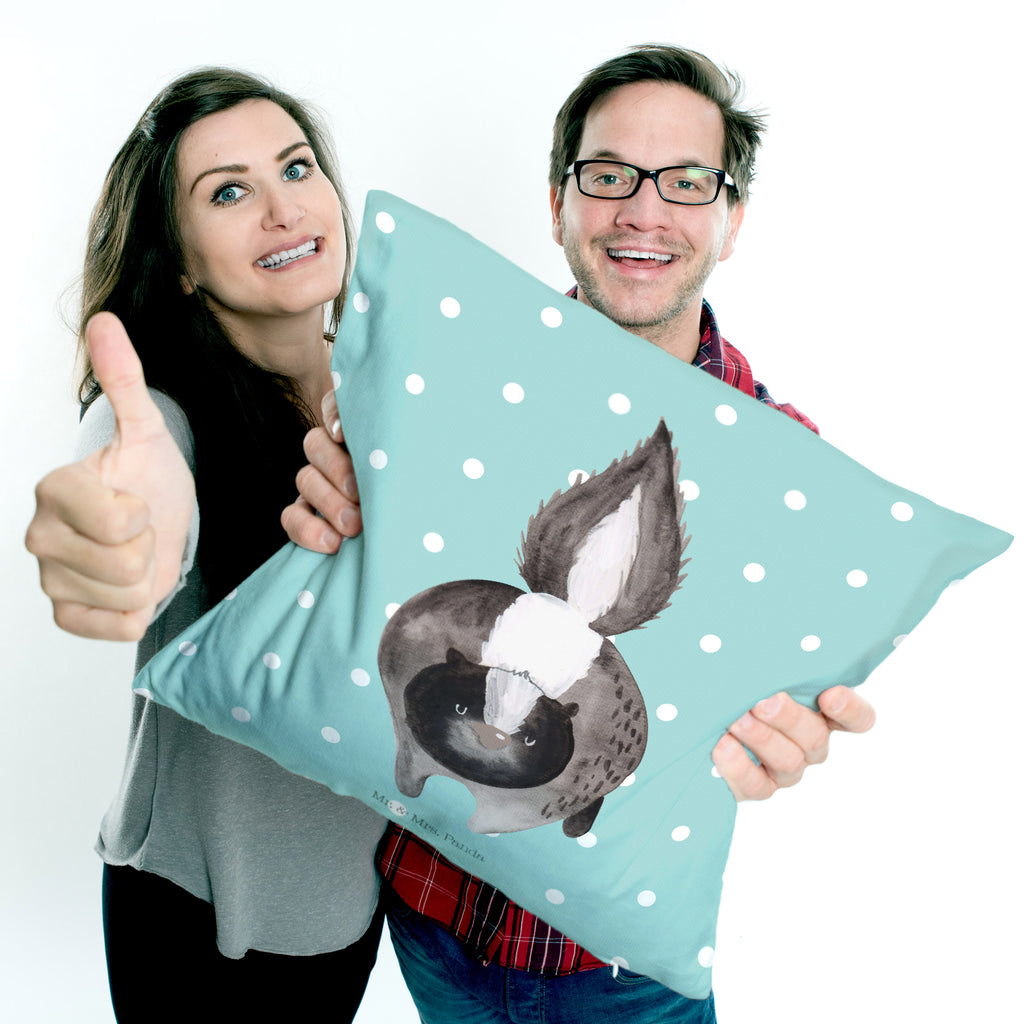 40x40 Kissen Stinktier Angriff Kissenhülle, Kopfkissen, Sofakissen, Dekokissen, Motivkissen, Stinktier, Skunk, Wildtier, Raubtier, Stinker, Stinki, wütend, Drohung