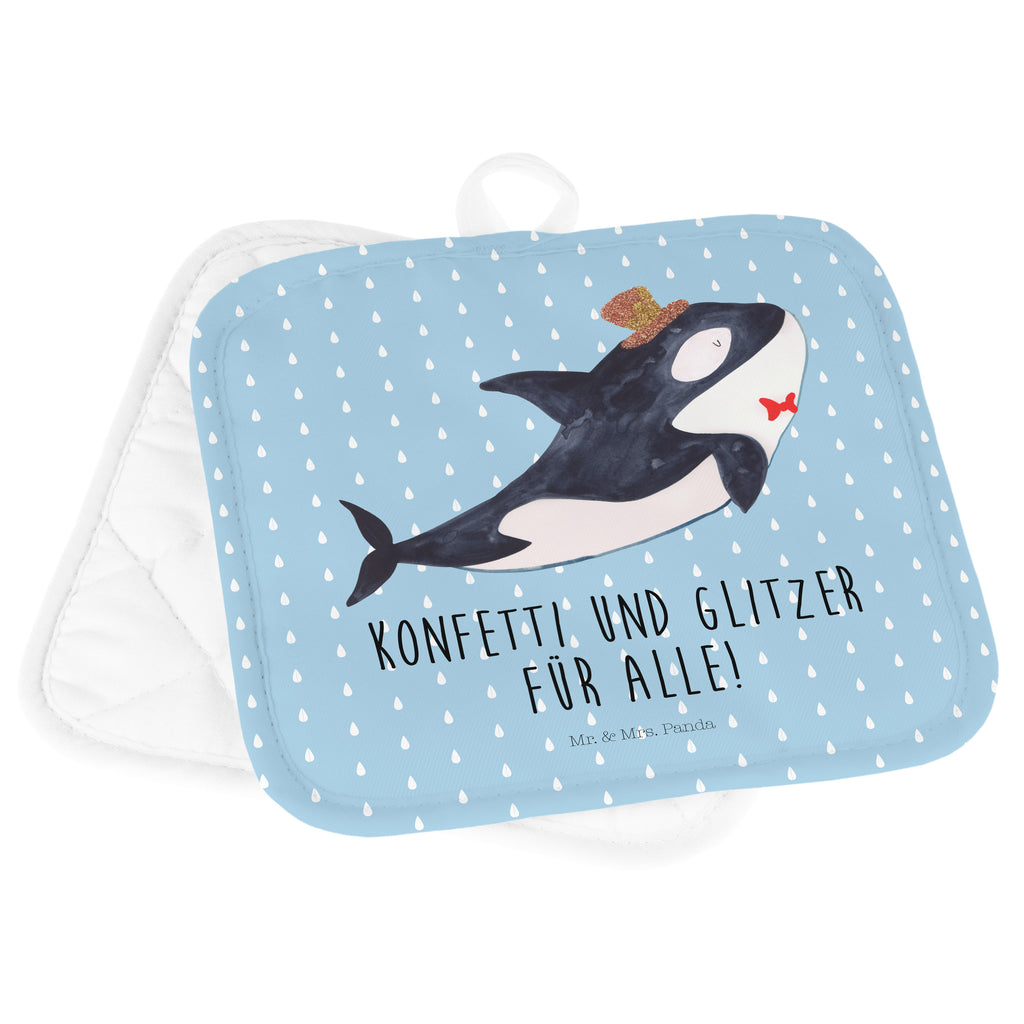 2er Set Topflappen  Orca Zylinder Topflappen, Topfuntersetzer, Ofenhandschuh, Topflappen Set, Topflappen lustig, Topflappen mit Spruch, Meerestiere, Meer, Urlaub, Narwal, Glitter, Konfetti, Glitzer, Geburtstag, Feier, Fete, Fest, Glückwunsch, Orca