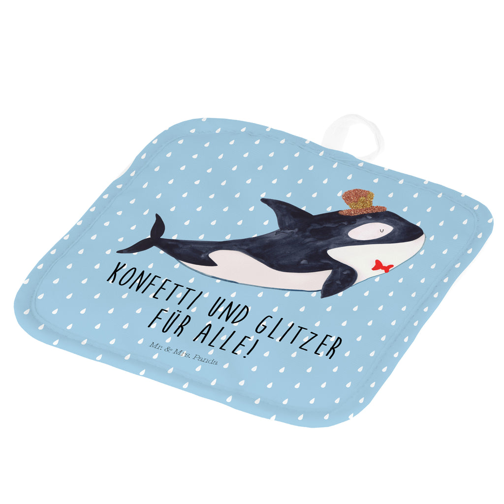 2er Set Topflappen  Orca Zylinder Topflappen, Topfuntersetzer, Ofenhandschuh, Topflappen Set, Topflappen lustig, Topflappen mit Spruch, Meerestiere, Meer, Urlaub, Narwal, Glitter, Konfetti, Glitzer, Geburtstag, Feier, Fete, Fest, Glückwunsch, Orca