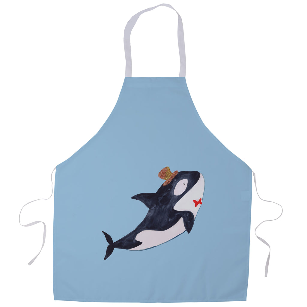 Kochschürze Orca Zylinder Schürze, Backschürze, Küchenschürze, Grillschürze, Latzschürze, Meerestiere, Meer, Urlaub, Narwal, Glitter, Konfetti, Glitzer, Geburtstag, Feier, Fete, Fest, Glückwunsch, Orca