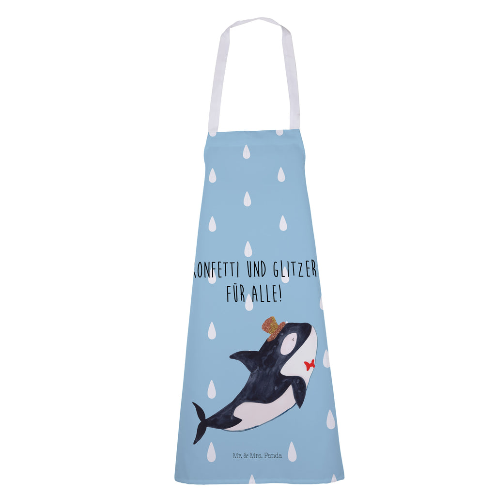 Kochschürze Orca Zylinder Schürze, Backschürze, Küchenschürze, Grillschürze, Latzschürze, Meerestiere, Meer, Urlaub, Narwal, Glitter, Konfetti, Glitzer, Geburtstag, Feier, Fete, Fest, Glückwunsch, Orca