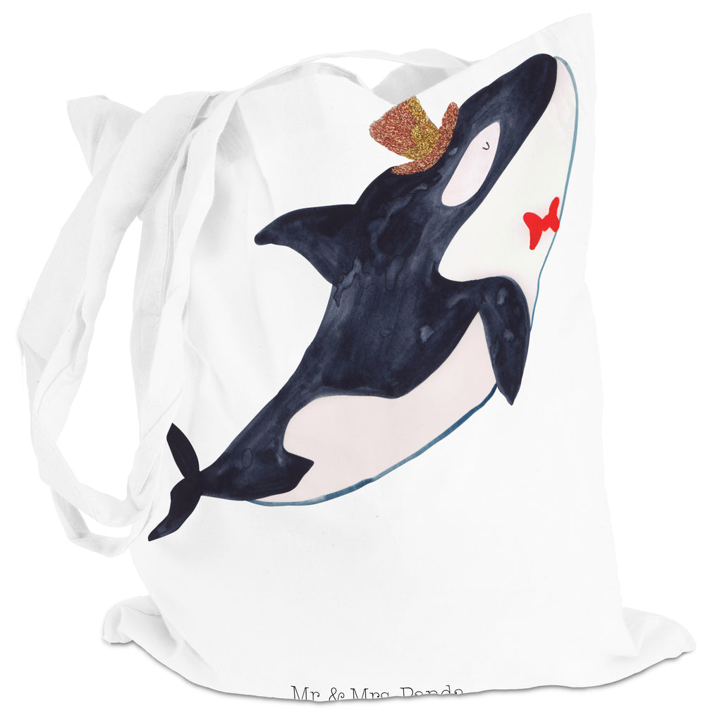 Tragetasche Orca Zylinder Beuteltasche, Beutel, Einkaufstasche, Jutebeutel, Stoffbeutel, Meerestiere, Meer, Urlaub, Narwal, Glitter, Konfetti, Glitzer, Geburtstag, Feier, Fete, Fest, Glückwunsch, Orca