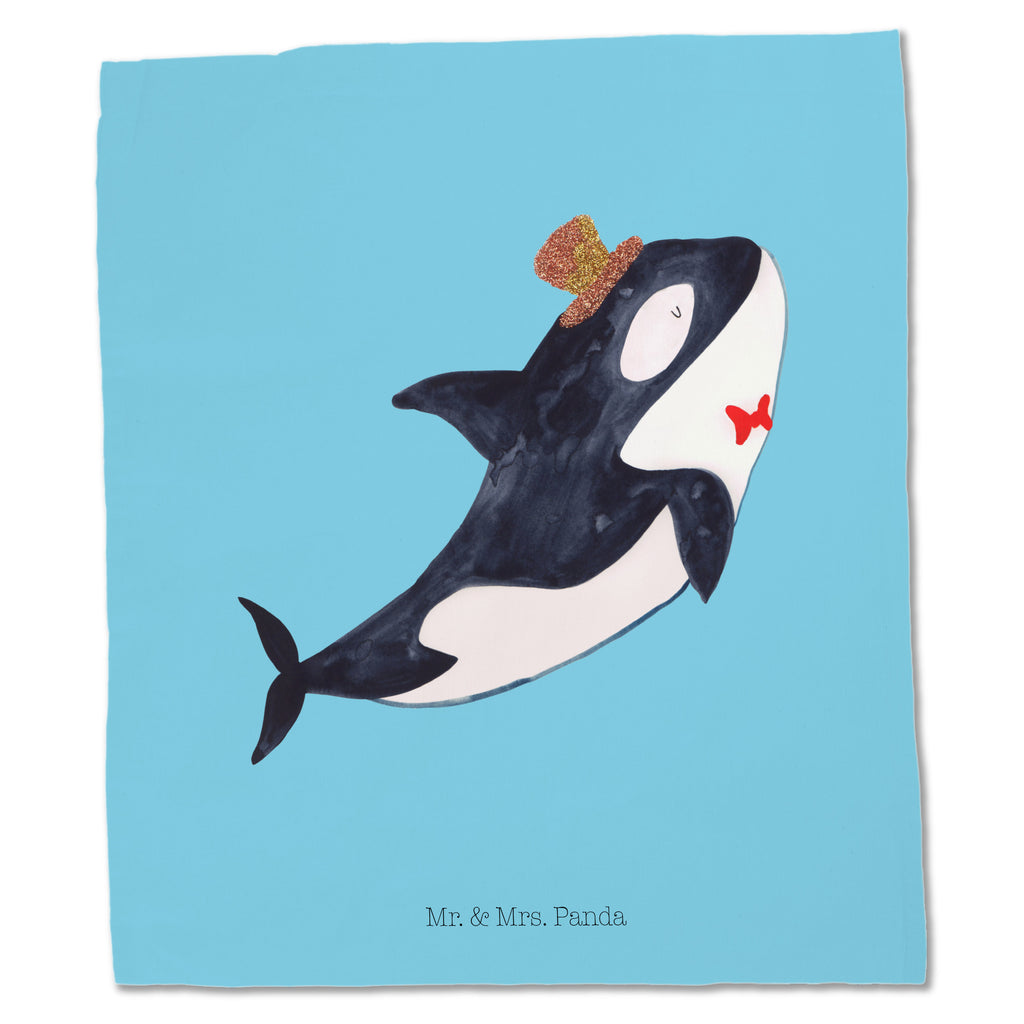 Tragetasche Orca Zylinder Beuteltasche, Beutel, Einkaufstasche, Jutebeutel, Stoffbeutel, Meerestiere, Meer, Urlaub, Narwal, Glitter, Konfetti, Glitzer, Geburtstag, Feier, Fete, Fest, Glückwunsch, Orca