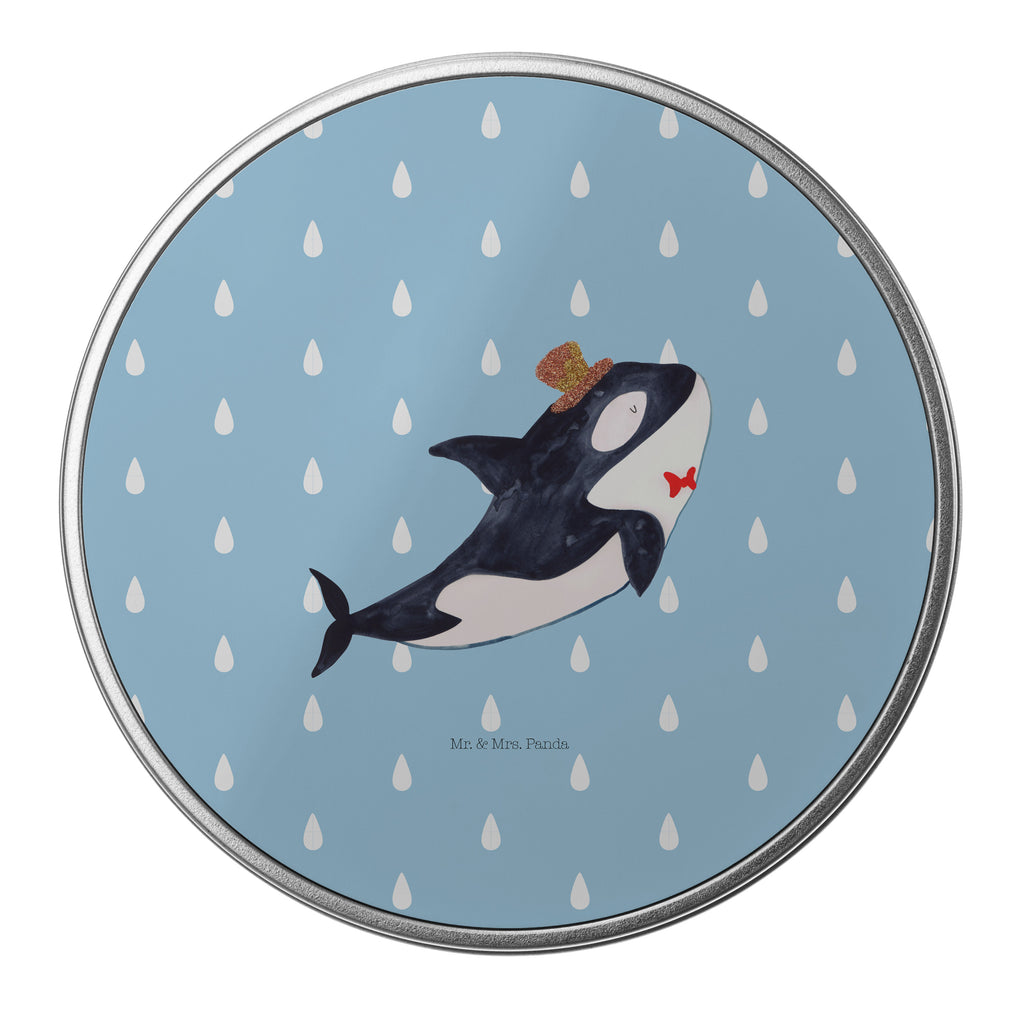 Blechdose rund Orca Zylinder Metalldose, Keksdose, Dose, Vorratsdose, Geschenkbox, Meerestiere, Meer, Urlaub, Narwal, Glitter, Konfetti, Glitzer, Geburtstag, Feier, Fete, Fest, Glückwunsch, Orca