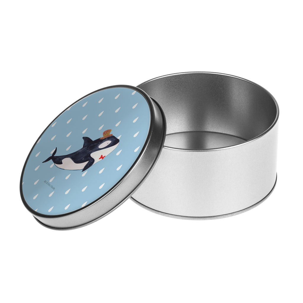 Blechdose rund Orca Zylinder Metalldose, Keksdose, Dose, Vorratsdose, Geschenkbox, Meerestiere, Meer, Urlaub, Narwal, Glitter, Konfetti, Glitzer, Geburtstag, Feier, Fete, Fest, Glückwunsch, Orca