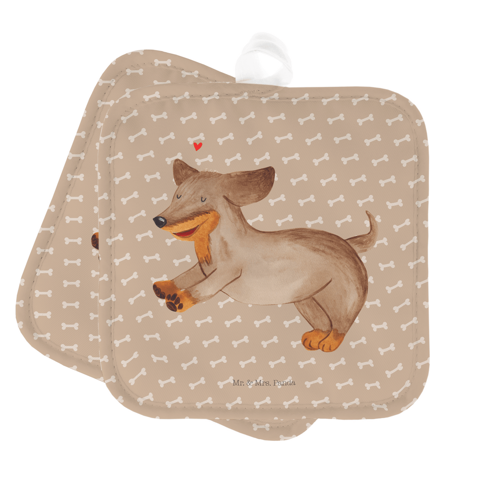 2er Set Topflappen  Hund Dackel fröhlich Topflappen, Topfuntersetzer, Ofenhandschuh, Topflappen Set, Topflappen lustig, Topflappen mit Spruch, Hund, Hundemotiv, Haustier, Hunderasse, Tierliebhaber, Hundebesitzer, Sprüche, Hunde, Dackel, Dachshund, happy dog
