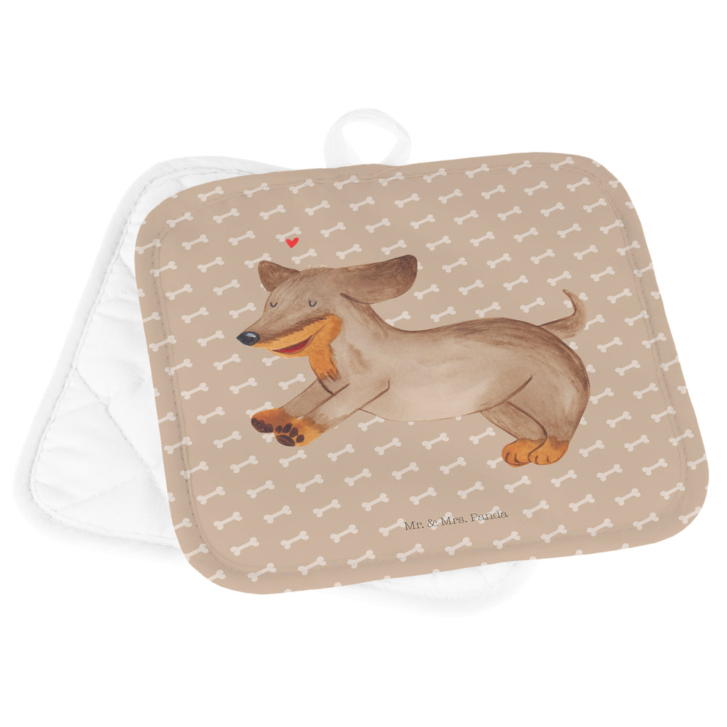2er Set Topflappen  Hund Dackel fröhlich Topflappen, Topfuntersetzer, Ofenhandschuh, Topflappen Set, Topflappen lustig, Topflappen mit Spruch, Hund, Hundemotiv, Haustier, Hunderasse, Tierliebhaber, Hundebesitzer, Sprüche, Hunde, Dackel, Dachshund, happy dog