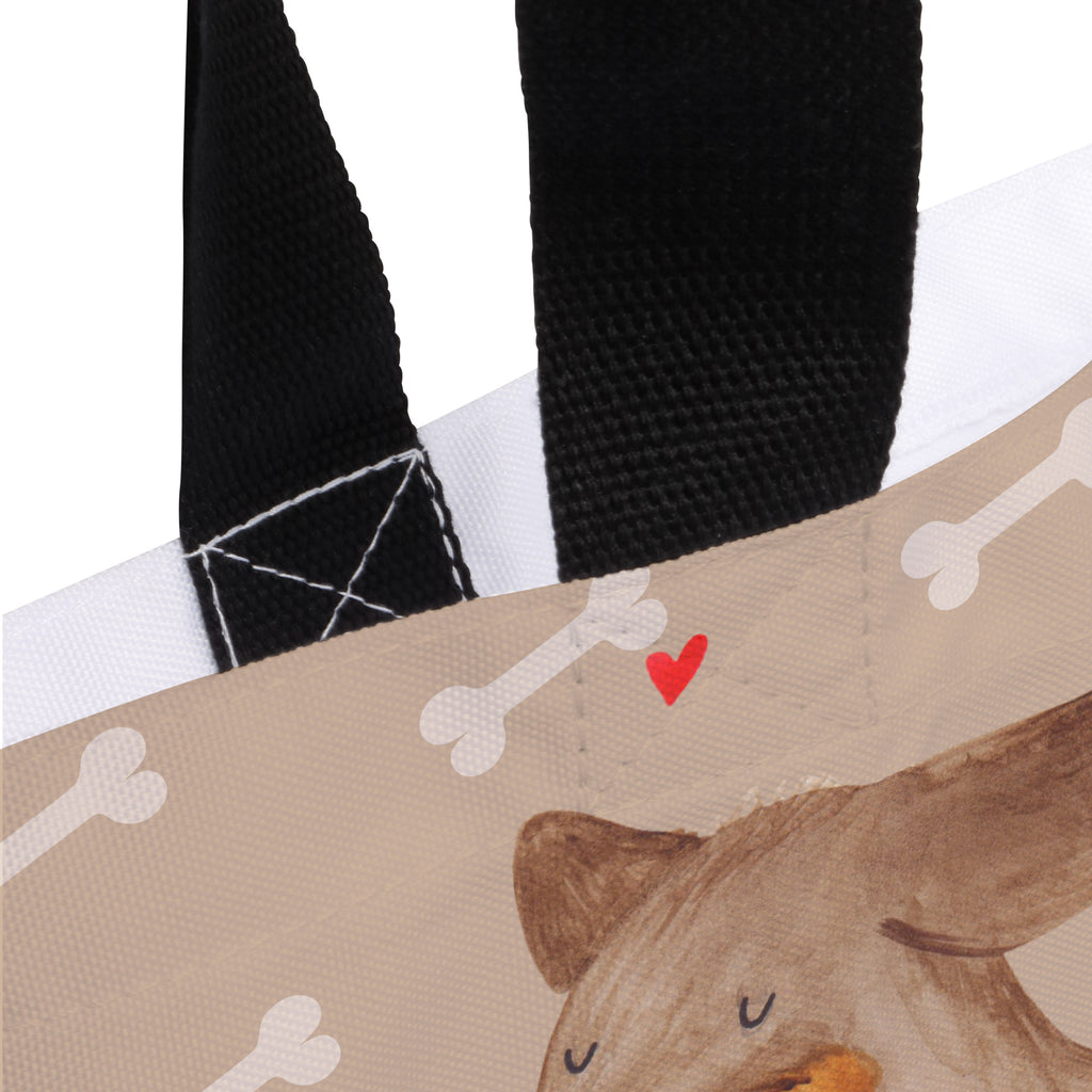 Shopper Hund Dackel fröhlich Beutel, Einkaufstasche, Tasche, Strandtasche, Einkaufsbeutel, Shopper, Schultasche, Freizeittasche, Tragebeutel, Schulbeutel, Alltagstasche, Hund, Hundemotiv, Haustier, Hunderasse, Tierliebhaber, Hundebesitzer, Sprüche, Hunde, Dackel, Dachshund, happy dog