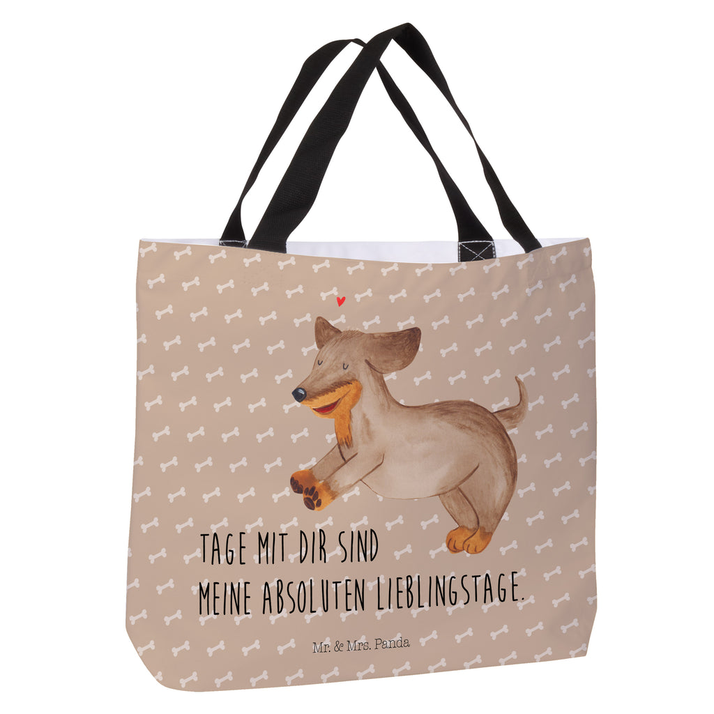 Shopper Hund Dackel fröhlich Beutel, Einkaufstasche, Tasche, Strandtasche, Einkaufsbeutel, Shopper, Schultasche, Freizeittasche, Tragebeutel, Schulbeutel, Alltagstasche, Hund, Hundemotiv, Haustier, Hunderasse, Tierliebhaber, Hundebesitzer, Sprüche, Hunde, Dackel, Dachshund, happy dog