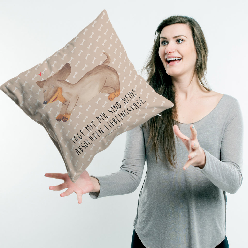 40x40 Kissen Hund Dackel fröhlich Kissenhülle, Kopfkissen, Sofakissen, Dekokissen, Motivkissen, Hund, Hundemotiv, Haustier, Hunderasse, Tierliebhaber, Hundebesitzer, Sprüche, Hunde, Dackel, Dachshund, happy dog