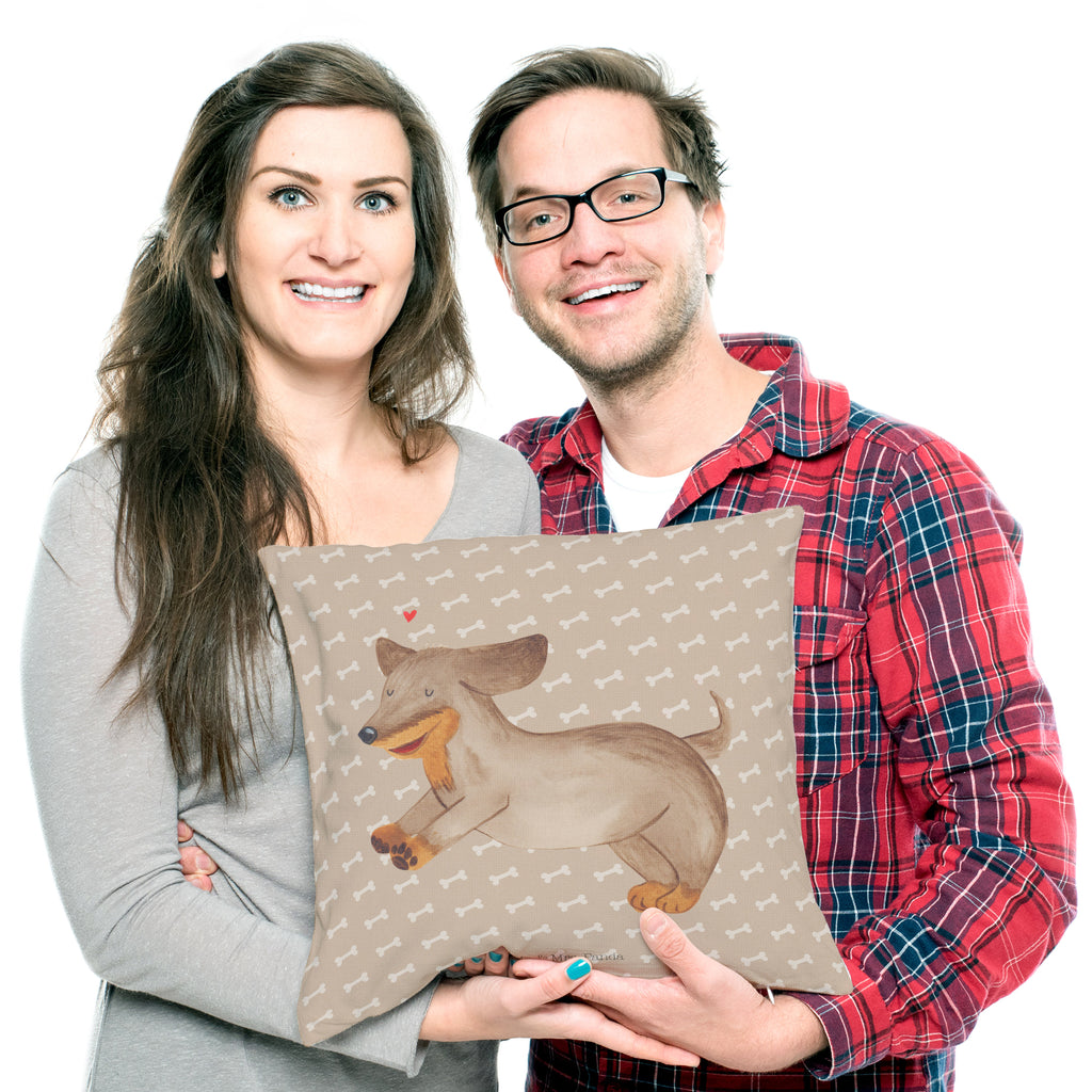 40x40 Kissen Hund Dackel fröhlich Kissenhülle, Kopfkissen, Sofakissen, Dekokissen, Motivkissen, Hund, Hundemotiv, Haustier, Hunderasse, Tierliebhaber, Hundebesitzer, Sprüche, Hunde, Dackel, Dachshund, happy dog
