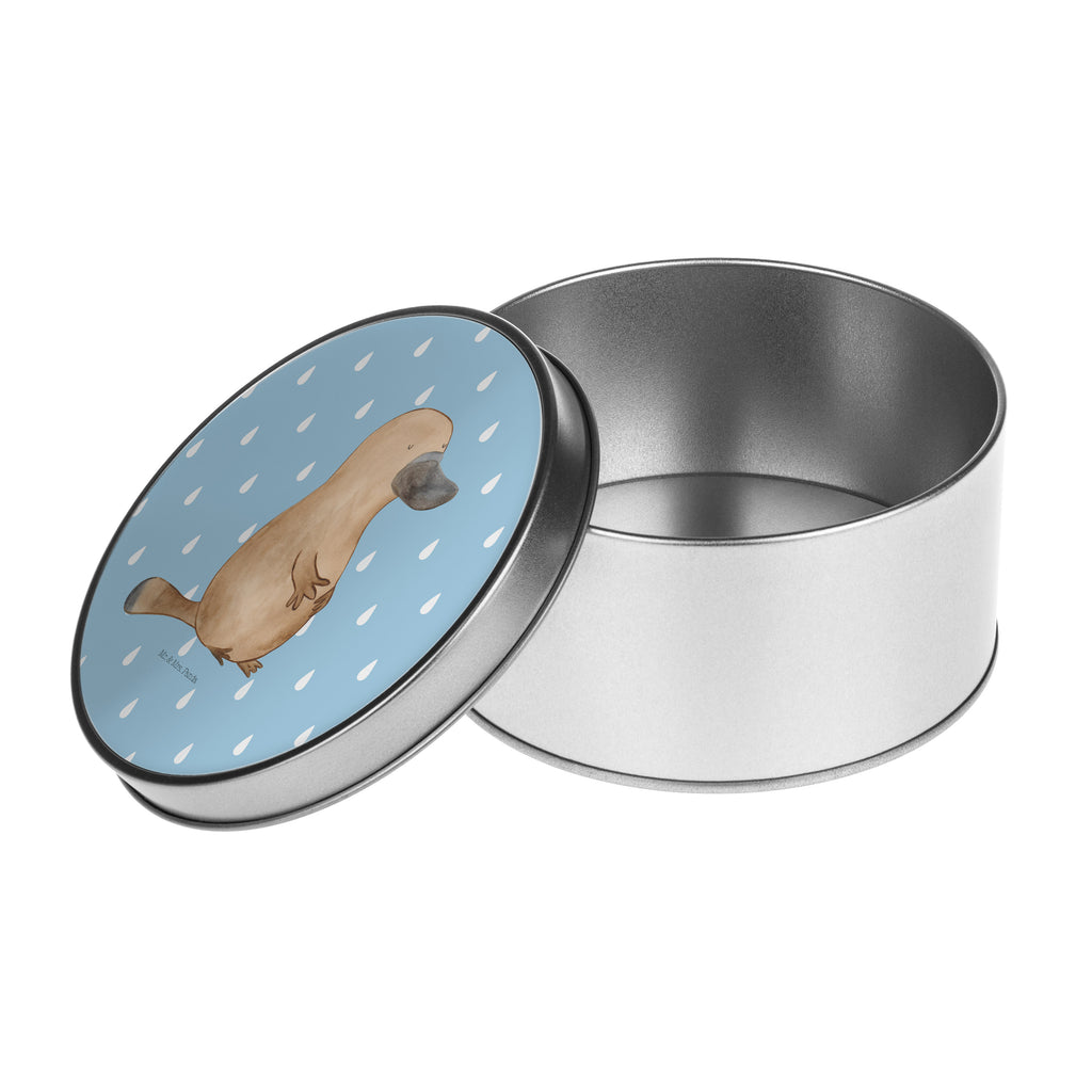 Blechdose rund Schnabeltier mutig Metalldose, Keksdose, Dose, Vorratsdose, Geschenkbox, Meerestiere, Meer, Urlaub, Schnabeltier, Mut, mutig, Lebensweisheit, Schnabeltiere, Motivation, Training, Büro, Arbeit, Neuanfang, Neustart, Weltreise, Raodtrip