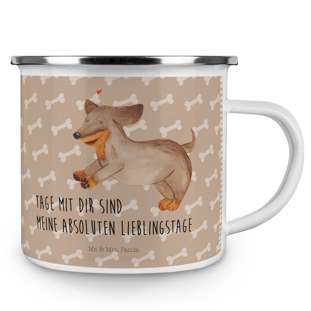 Camping Emaille Tasse Hund Dackel fröhlich Campingtasse, Trinkbecher, Metalltasse, Outdoor Tasse, Emaille Trinkbecher, Blechtasse Outdoor, Emaille Campingbecher, Edelstahl Trinkbecher, Metalltasse für Camping, Kaffee Blechtasse, Camping Tasse Metall, Hund, Hundemotiv, Haustier, Hunderasse, Tierliebhaber, Hundebesitzer, Sprüche, Hunde, Dackel, Dachshund, happy dog