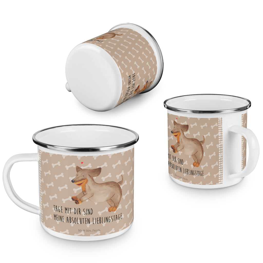 Camping Emaille Tasse Hund Dackel fröhlich Campingtasse, Trinkbecher, Metalltasse, Outdoor Tasse, Emaille Trinkbecher, Blechtasse Outdoor, Emaille Campingbecher, Edelstahl Trinkbecher, Metalltasse für Camping, Kaffee Blechtasse, Camping Tasse Metall, Hund, Hundemotiv, Haustier, Hunderasse, Tierliebhaber, Hundebesitzer, Sprüche, Hunde, Dackel, Dachshund, happy dog