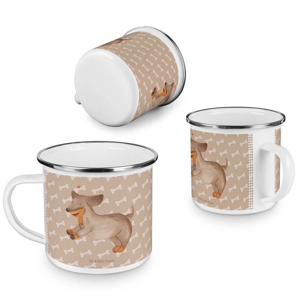 Camping Emaille Tasse Hund Dackel fröhlich Campingtasse, Trinkbecher, Metalltasse, Outdoor Tasse, Emaille Trinkbecher, Blechtasse Outdoor, Emaille Campingbecher, Edelstahl Trinkbecher, Metalltasse für Camping, Kaffee Blechtasse, Camping Tasse Metall, Hund, Hundemotiv, Haustier, Hunderasse, Tierliebhaber, Hundebesitzer, Sprüche, Hunde, Dackel, Dachshund, happy dog