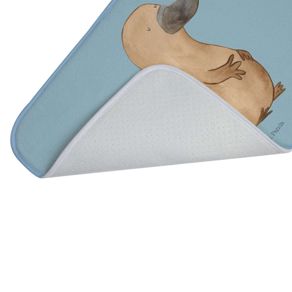 Badvorleger Schnabeltier mutig Badematte, Badteppich, Duschvorleger, Badezimmerteppich, Badezimmermatte, Badvorleger, Duschmatte, Duschteppich, Meerestiere, Meer, Urlaub, Schnabeltier, Mut, mutig, Lebensweisheit, Schnabeltiere, Motivation, Training, Büro, Arbeit, Neuanfang, Neustart, Weltreise, Raodtrip