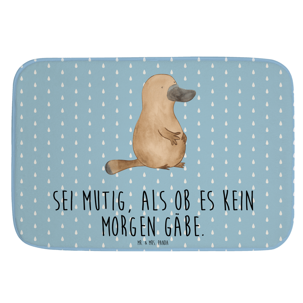 Badvorleger Schnabeltier mutig Badematte, Badteppich, Duschvorleger, Badezimmerteppich, Badezimmermatte, Badvorleger, Duschmatte, Duschteppich, Meerestiere, Meer, Urlaub, Schnabeltier, Mut, mutig, Lebensweisheit, Schnabeltiere, Motivation, Training, Büro, Arbeit, Neuanfang, Neustart, Weltreise, Raodtrip