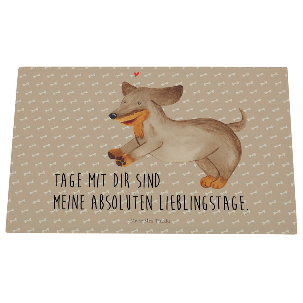 Medium Glas Schneidbrett Hund Dackel fröhlich Glasschneidebrett, Schneidebrett, Hund, Hundemotiv, Haustier, Hunderasse, Tierliebhaber, Hundebesitzer, Sprüche, Hunde, Dackel, Dachshund, happy dog