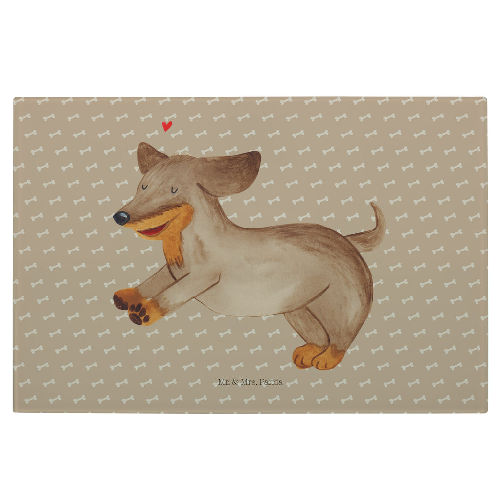 Medium Glas Schneidbrett Hund Dackel fröhlich Glasschneidebrett, Schneidebrett, Hund, Hundemotiv, Haustier, Hunderasse, Tierliebhaber, Hundebesitzer, Sprüche, Hunde, Dackel, Dachshund, happy dog