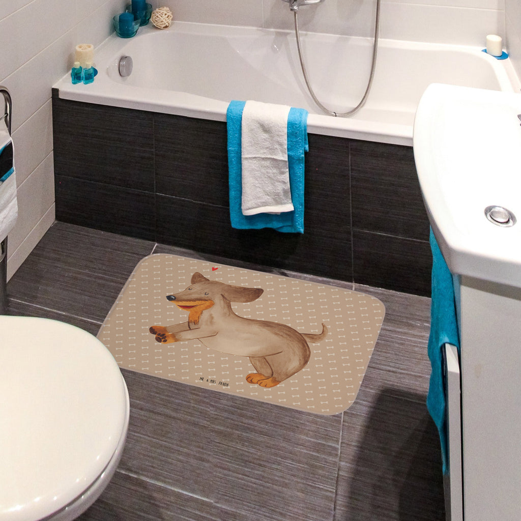 Badvorleger Hund Dackel fröhlich Badematte, Badteppich, Duschvorleger, Badezimmerteppich, Badezimmermatte, Badvorleger, Duschmatte, Duschteppich, Hund, Hundemotiv, Haustier, Hunderasse, Tierliebhaber, Hundebesitzer, Sprüche, Hunde, Dackel, Dachshund, happy dog