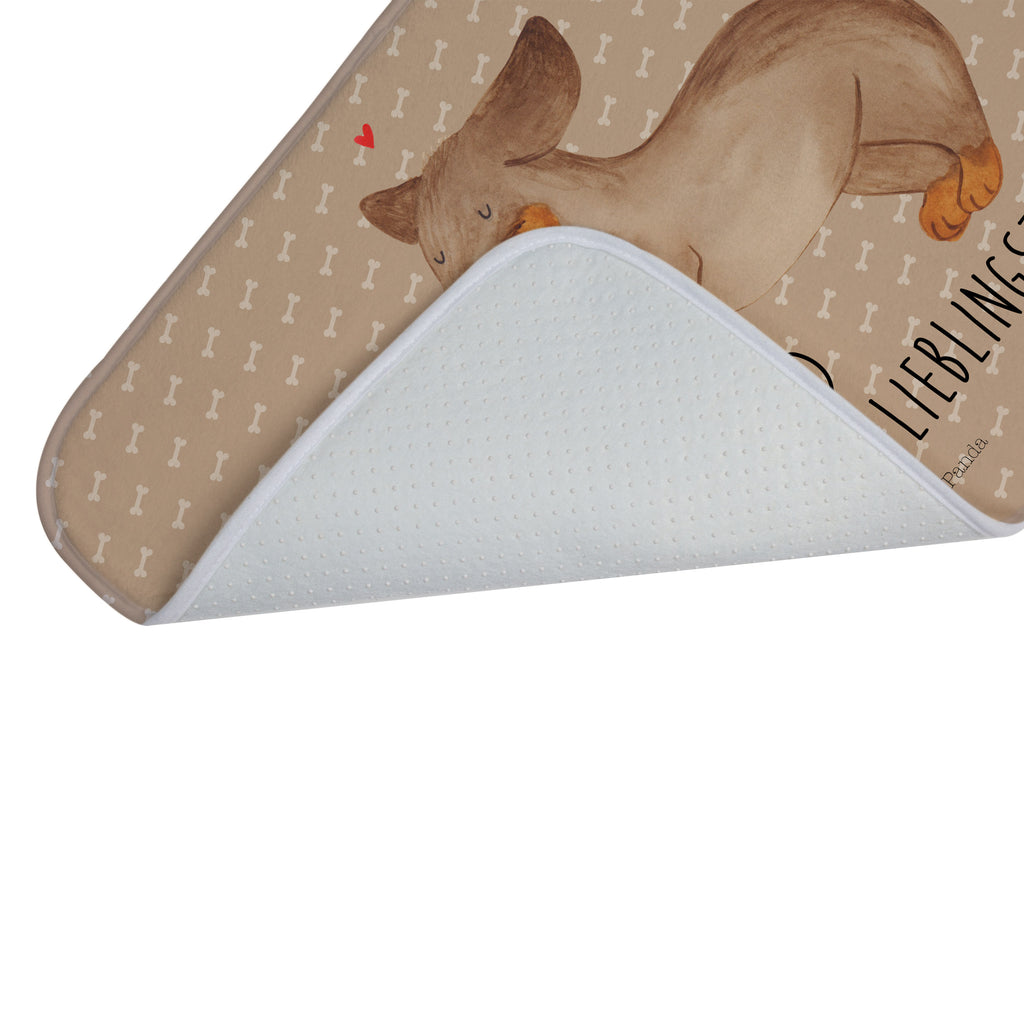 Badvorleger Hund Dackel fröhlich Badematte, Badteppich, Duschvorleger, Badezimmerteppich, Badezimmermatte, Badvorleger, Duschmatte, Duschteppich, Hund, Hundemotiv, Haustier, Hunderasse, Tierliebhaber, Hundebesitzer, Sprüche, Hunde, Dackel, Dachshund, happy dog