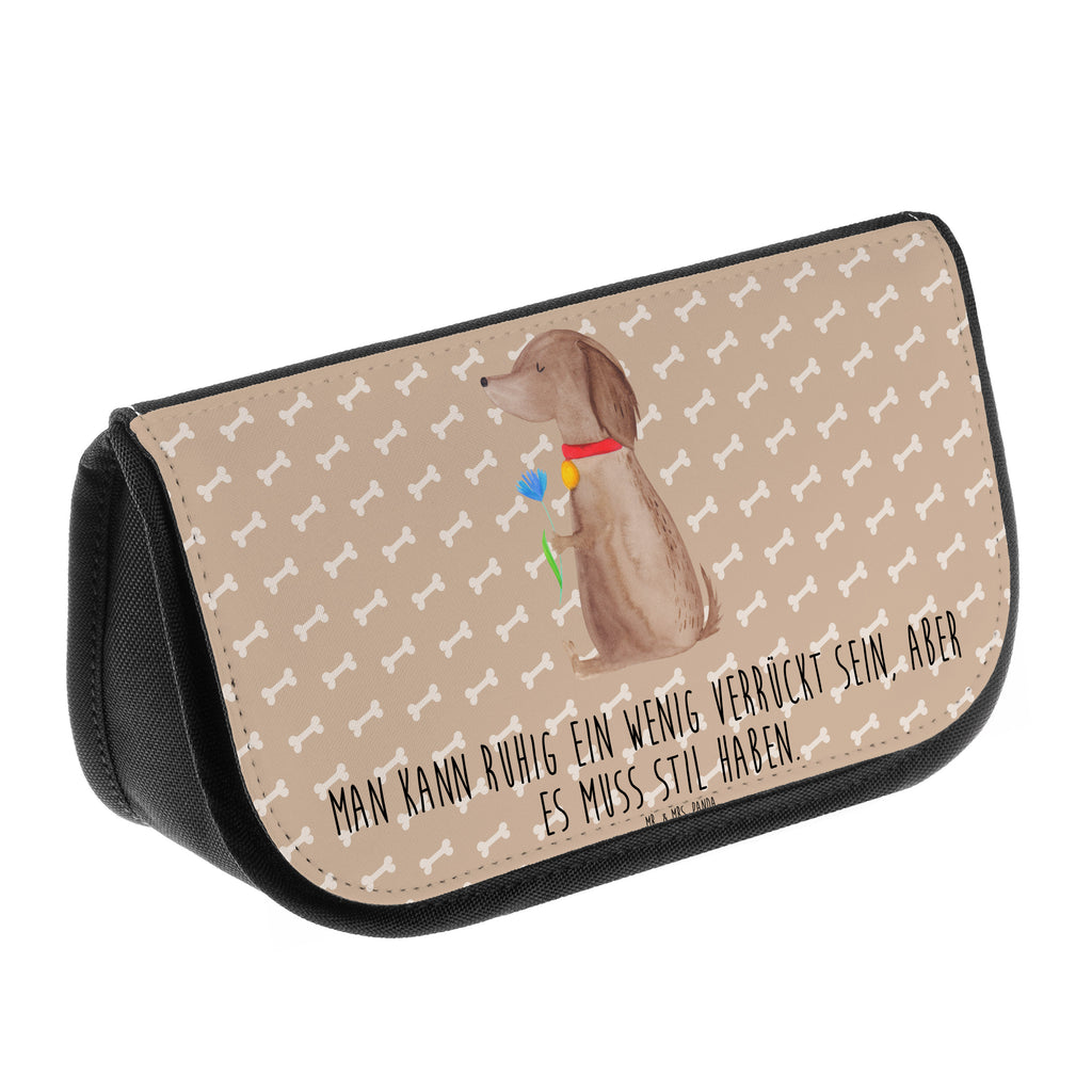 Kosmetiktasche Hund Blume Kosmetikbeutel, Kulturtasche, Kulturbeutel, Schminktasche, Make-Up Tasche, Hund, Hundemotiv, Haustier, Hunderasse, Tierliebhaber, Hundebesitzer, Sprüche, Hunde, Frauchen, Hundeliebe