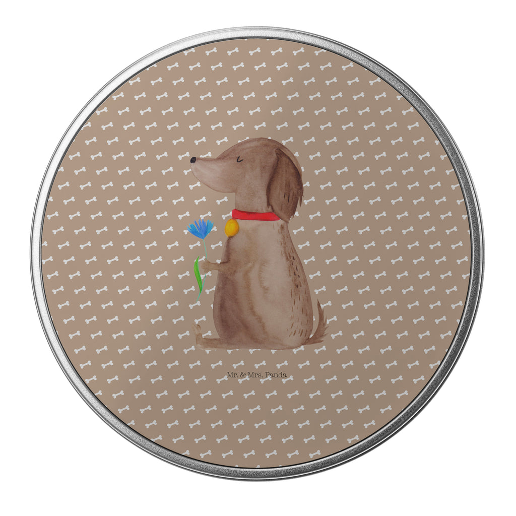 Blechdose rund Hund Blume Metalldose, Keksdose, Dose, Vorratsdose, Geschenkbox, Hund, Hundemotiv, Haustier, Hunderasse, Tierliebhaber, Hundebesitzer, Sprüche, Hunde, Frauchen, Hundeliebe