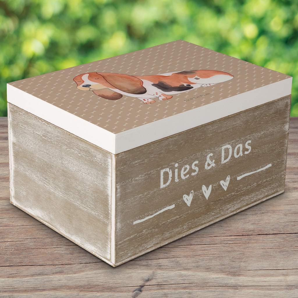 Holzkiste Hund Basset Hound Holzkiste, Kiste, Schatzkiste, Truhe, Schatulle, XXL, Erinnerungsbox, Erinnerungskiste, Dekokiste, Aufbewahrungsbox, Hund, Hundemotiv, Haustier, Hunderasse, Tierliebhaber, Hundebesitzer, Sprüche, Basset Hound, Basset, Hundeliebe, kinderlos