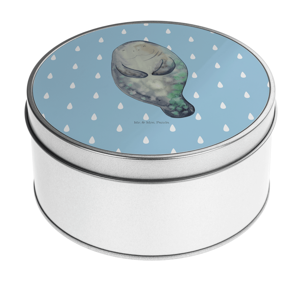 Blechdose rund Seekuh happy Metalldose, Keksdose, Dose, Vorratsdose, Geschenkbox, Meerestiere, Meer, Urlaub, Seekuh, Seekühe, Selbstliebe, Respekt, Neuanfang, Neustart, Achtsamkeit, Zufrieden, Liebeskummer, Freundin
