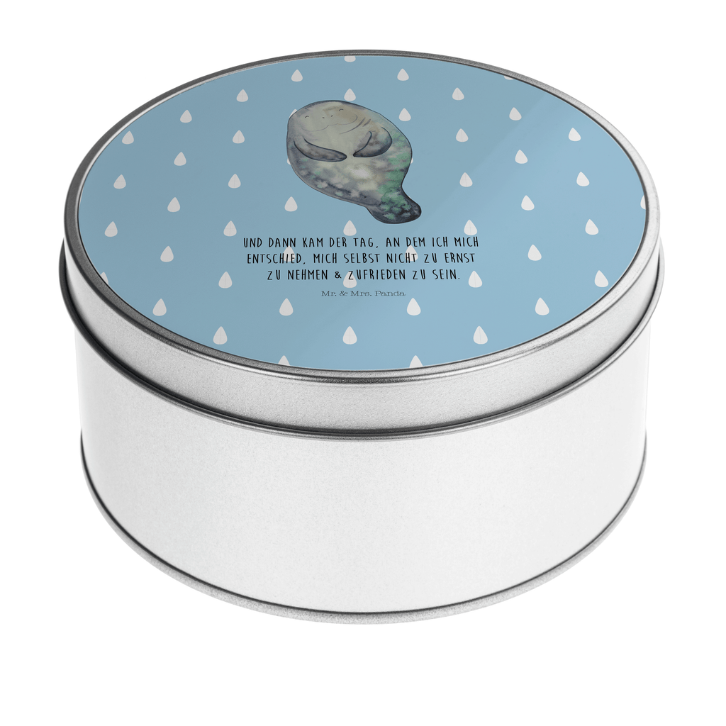 Blechdose rund Seekuh happy Metalldose, Keksdose, Dose, Vorratsdose, Geschenkbox, Meerestiere, Meer, Urlaub, Seekuh, Seekühe, Selbstliebe, Respekt, Neuanfang, Neustart, Achtsamkeit, Zufrieden, Liebeskummer, Freundin