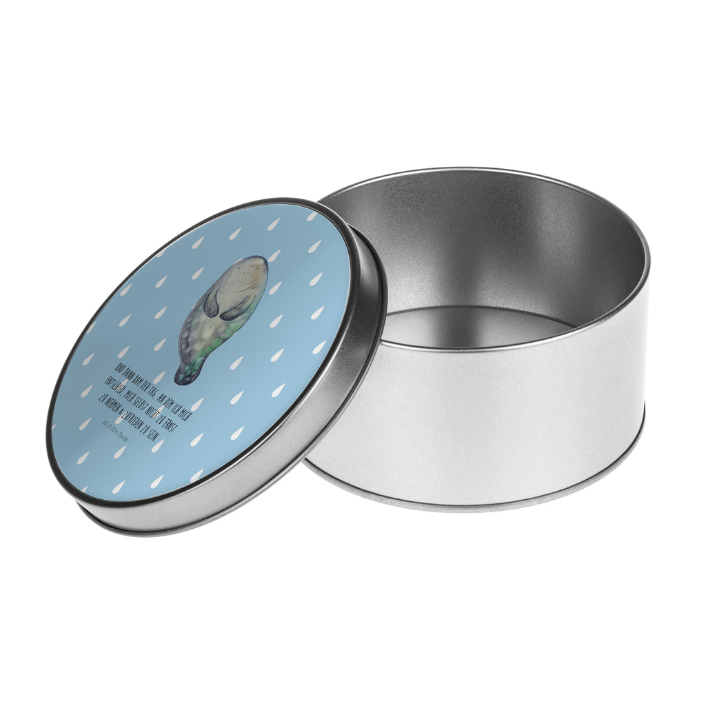 Blechdose rund Seekuh happy Metalldose, Keksdose, Dose, Vorratsdose, Geschenkbox, Meerestiere, Meer, Urlaub, Seekuh, Seekühe, Selbstliebe, Respekt, Neuanfang, Neustart, Achtsamkeit, Zufrieden, Liebeskummer, Freundin