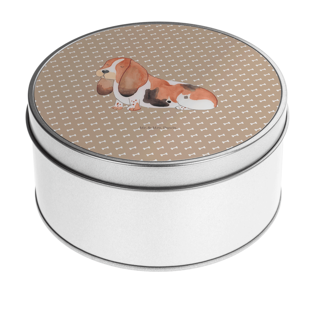 Blechdose rund Hund Basset Hound Metalldose, Keksdose, Dose, Vorratsdose, Geschenkbox, Hund, Hundemotiv, Haustier, Hunderasse, Tierliebhaber, Hundebesitzer, Sprüche, Basset Hound, Basset, Hundeliebe, kinderlos