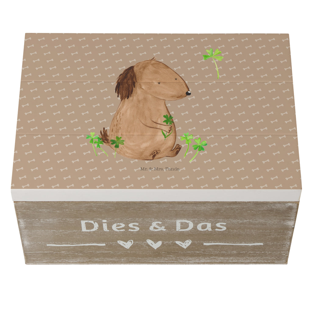 Holzkiste Hund Kleeblatt Holzkiste, Kiste, Schatzkiste, Truhe, Schatulle, XXL, Erinnerungsbox, Erinnerungskiste, Dekokiste, Aufbewahrungsbox, Hund, Hundemotiv, Haustier, Hunderasse, Tierliebhaber, Hundebesitzer, Sprüche, Kleeblatt, Glück, Tagträume, Motivation, Neuanfang, Geschenk, Glücksbringer, Selbstliebe, Achtsamkeit