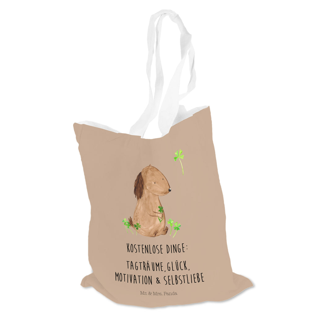 Tragetasche Hund Kleeblatt Beuteltasche, Beutel, Einkaufstasche, Jutebeutel, Stoffbeutel, Hund, Hundemotiv, Haustier, Hunderasse, Tierliebhaber, Hundebesitzer, Sprüche, Kleeblatt, Glück, Tagträume, Motivation, Neuanfang, Geschenk, Glücksbringer, Selbstliebe, Achtsamkeit
