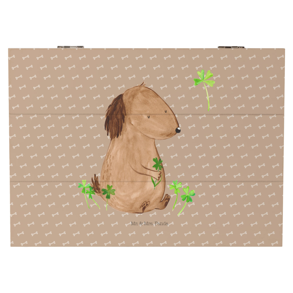 Holzkiste Hund Kleeblatt Holzkiste, Kiste, Schatzkiste, Truhe, Schatulle, XXL, Erinnerungsbox, Erinnerungskiste, Dekokiste, Aufbewahrungsbox, Hund, Hundemotiv, Haustier, Hunderasse, Tierliebhaber, Hundebesitzer, Sprüche, Kleeblatt, Glück, Tagträume, Motivation, Neuanfang, Geschenk, Glücksbringer, Selbstliebe, Achtsamkeit