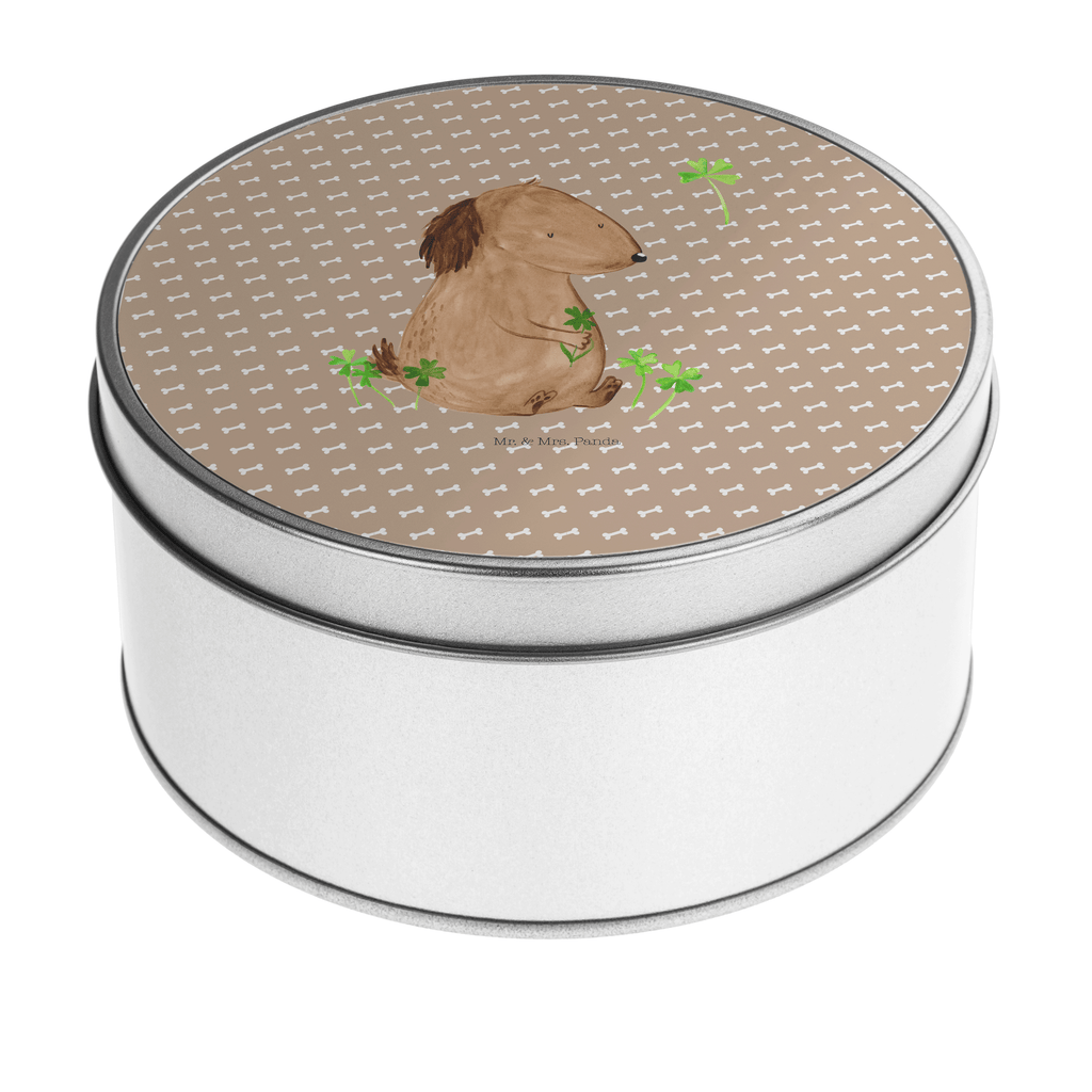 Blechdose rund Hund Kleeblatt Metalldose, Keksdose, Dose, Vorratsdose, Geschenkbox, Hund, Hundemotiv, Haustier, Hunderasse, Tierliebhaber, Hundebesitzer, Sprüche, Kleeblatt, Glück, Tagträume, Motivation, Neuanfang, Geschenk, Glücksbringer, Selbstliebe, Achtsamkeit