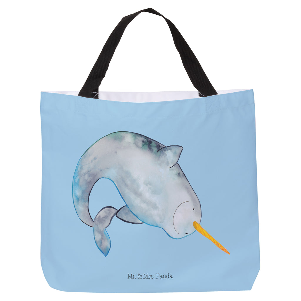 Shopper Narwal Beutel, Einkaufstasche, Tasche, Strandtasche, Einkaufsbeutel, Shopper, Schultasche, Freizeittasche, Tragebeutel, Schulbeutel, Alltagstasche, Meerestiere, Meer, Urlaub, Narwal, Wal, Putzen, Hausfrau, Junggesellin, aufräumen, Kinderzimmer
