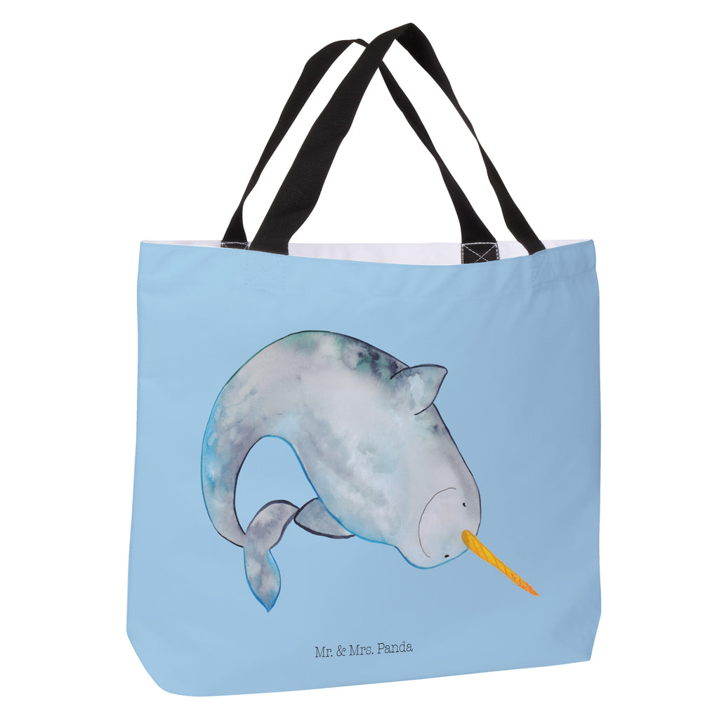 Shopper Narwal Beutel, Einkaufstasche, Tasche, Strandtasche, Einkaufsbeutel, Shopper, Schultasche, Freizeittasche, Tragebeutel, Schulbeutel, Alltagstasche, Meerestiere, Meer, Urlaub, Narwal, Wal, Putzen, Hausfrau, Junggesellin, aufräumen, Kinderzimmer