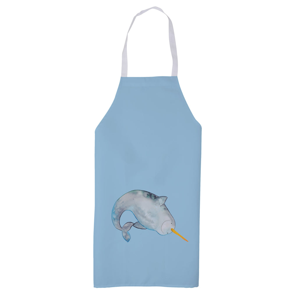 Kochschürze Narwal Schürze, Backschürze, Küchenschürze, Grillschürze, Latzschürze, Meerestiere, Meer, Urlaub, Narwal, Wal, Putzen, Hausfrau, Junggesellin, aufräumen, Kinderzimmer