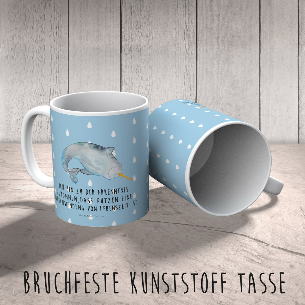 Kindertasse Narwal Kunststoff Tasse, Kindergarten, Tasse, Trinkbecher, Camping Becher, Kaffeetasse, Kunststoffbecher, Kindergartenbecher, Outdoorgeschirr, Kunststoffgeschirr, Reisebecher, Reisetasse, Kinderbecher, Meerestiere, Meer, Urlaub, Narwal, Wal, Putzen, Hausfrau, Junggesellin, aufräumen, Kinderzimmer