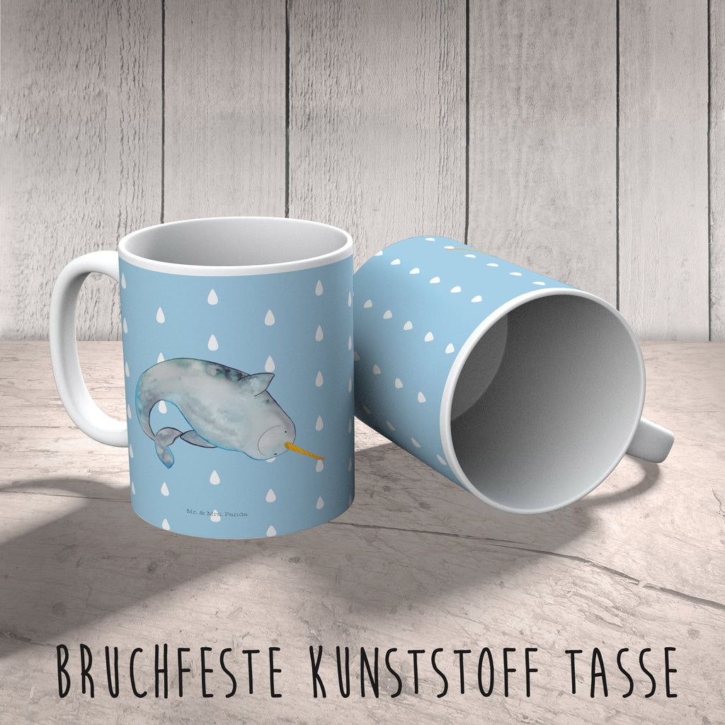 Kindertasse Narwal Kunststoff Tasse, Kindergarten, Tasse, Trinkbecher, Camping Becher, Kaffeetasse, Kunststoffbecher, Kindergartenbecher, Outdoorgeschirr, Kunststoffgeschirr, Reisebecher, Reisetasse, Kinderbecher, Meerestiere, Meer, Urlaub, Narwal, Wal, Putzen, Hausfrau, Junggesellin, aufräumen, Kinderzimmer