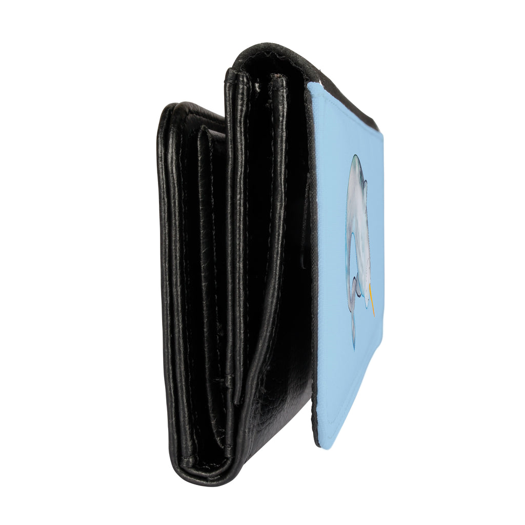 Damen Portemonnaie Narwal Portemonnaie, Portemonee, Geldbörse, Damen, Groß, XXL, Geldbeutel, Portemonnaies, Meerestiere, Meer, Urlaub, Narwal, Wal, Putzen, Hausfrau, Junggesellin, aufräumen, Kinderzimmer