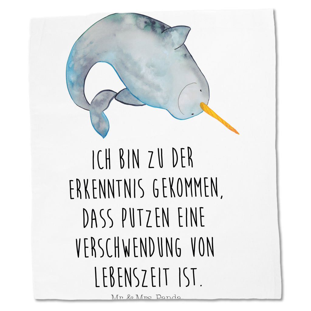 Tragetasche Narwal Beuteltasche, Beutel, Einkaufstasche, Jutebeutel, Stoffbeutel, Meerestiere, Meer, Urlaub, Narwal, Wal, Putzen, Hausfrau, Junggesellin, aufräumen, Kinderzimmer