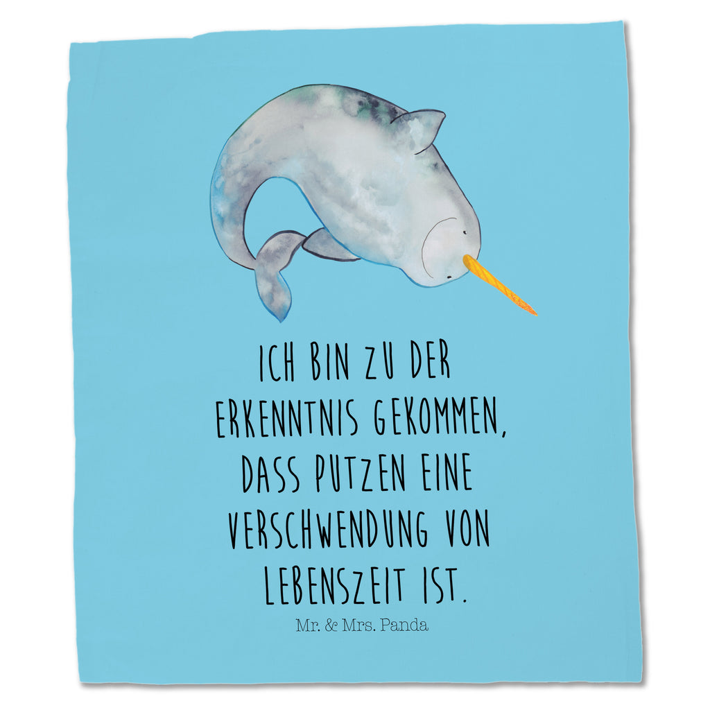 Tragetasche Narwal Beuteltasche, Beutel, Einkaufstasche, Jutebeutel, Stoffbeutel, Meerestiere, Meer, Urlaub, Narwal, Wal, Putzen, Hausfrau, Junggesellin, aufräumen, Kinderzimmer