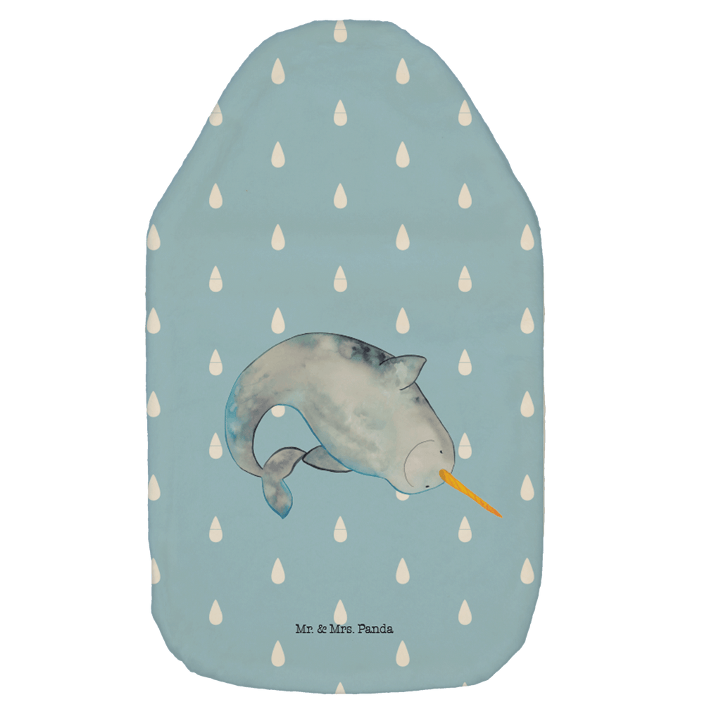 Wärmflasche Narwal Wärmekissen, Kinderwärmflasche, Körnerkissen, Wärmflaschenbezug, Wärmflasche mit Bezug, Meerestiere, Meer, Urlaub, Narwal, Wal, Putzen, Hausfrau, Junggesellin, aufräumen, Kinderzimmer